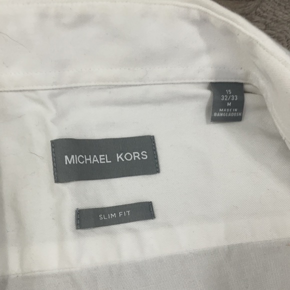 Michael Kors Men’s white slim fit button down | Size M 15/32/33 - Picture 3 of 4